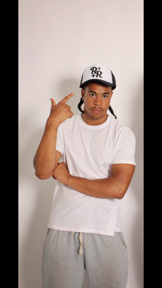 Black Double R Embroidered Trucker Hat