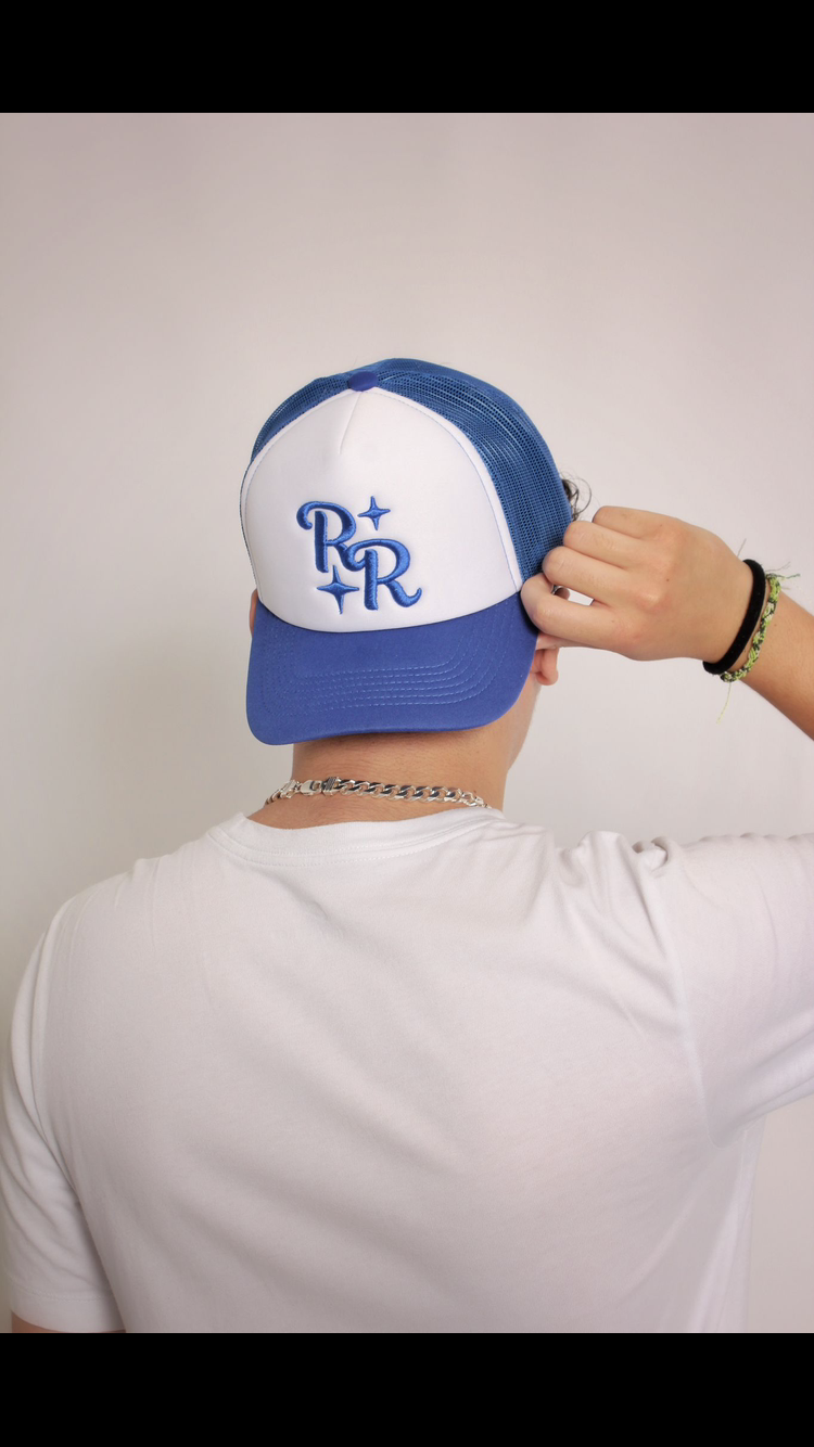 Blue Double R Embroidered Trucker Hat