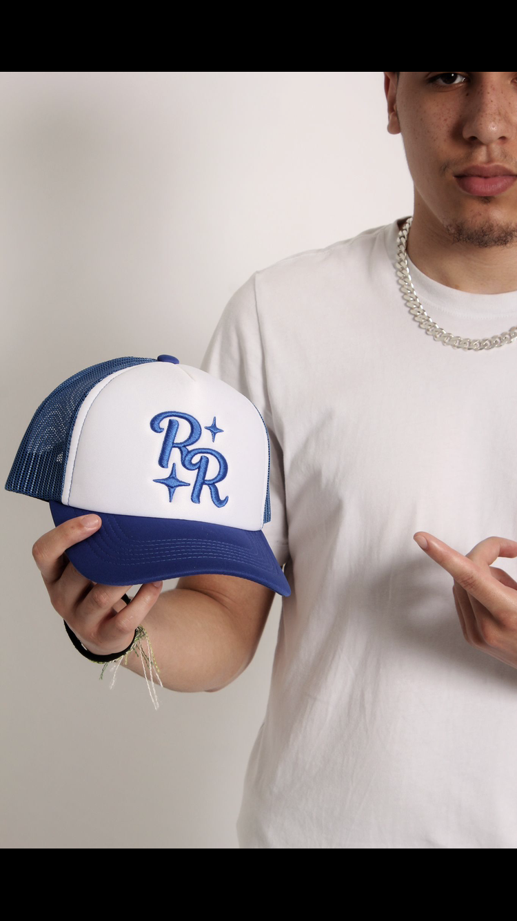 Blue Double R Embroidered Trucker Hat