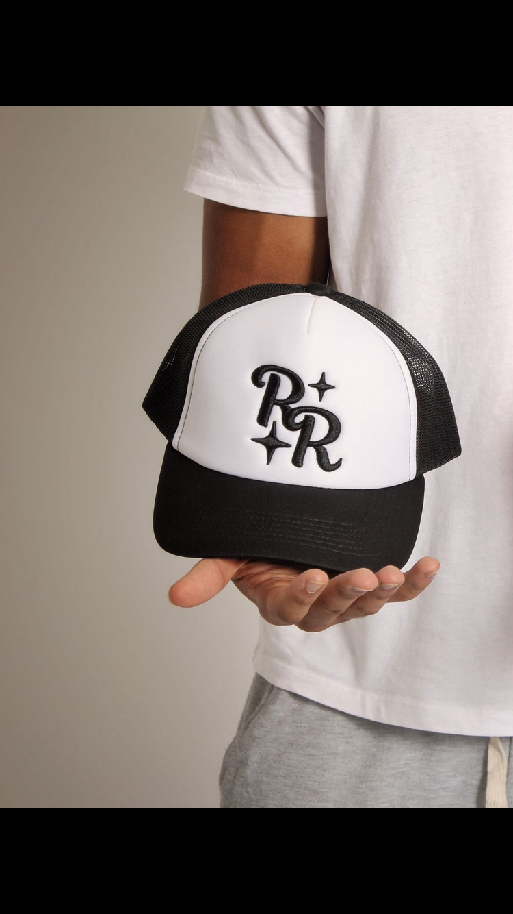 Black Double R Embroidered Trucker Hat